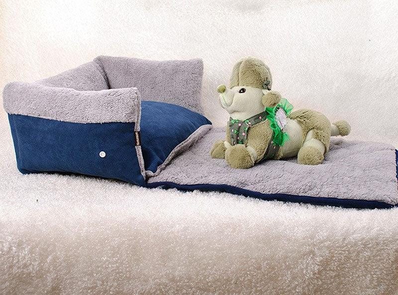 Luxury Haven Pet Retreat: Convertible Bed With Blanket-1