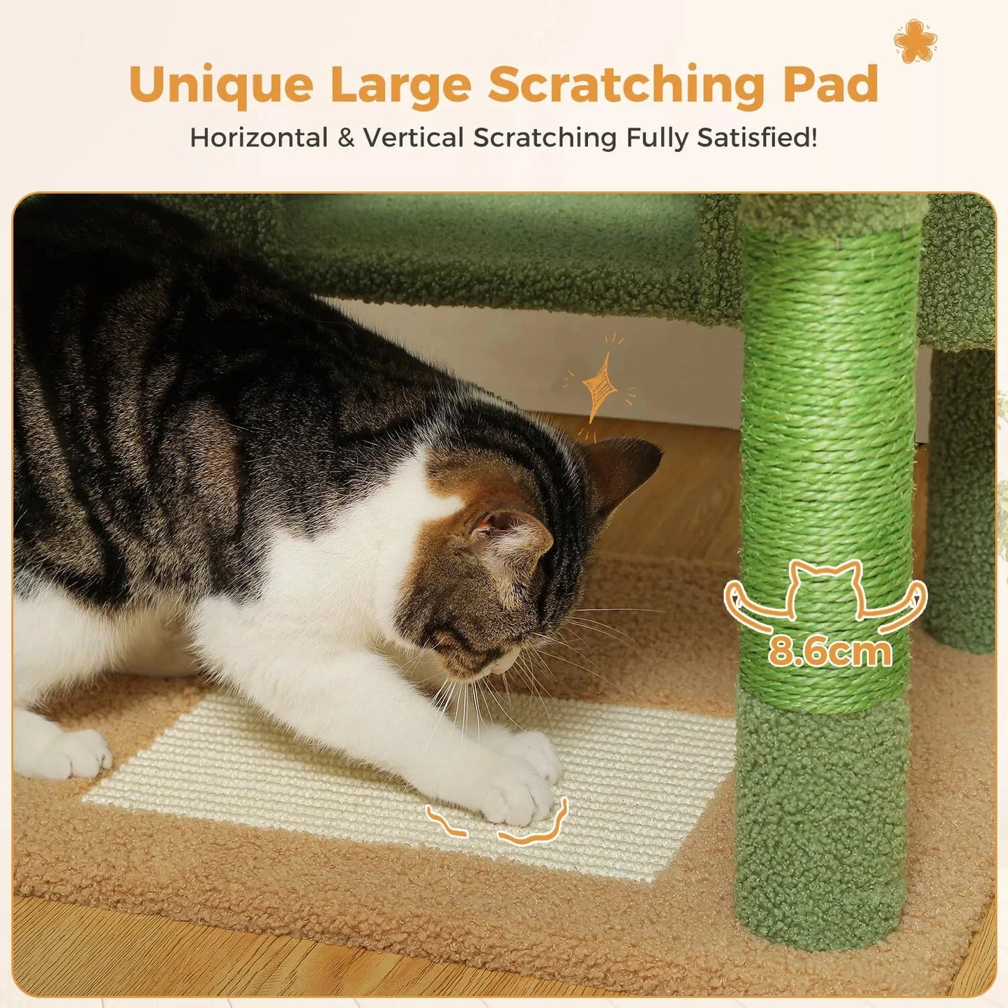 184cm Cat Tree Tower Scratching Post Scratcher Condo House with Bed-3