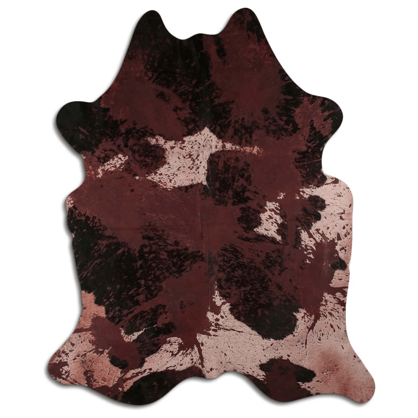 Distressed Brown Acid Washed Cowhide Area Rug
