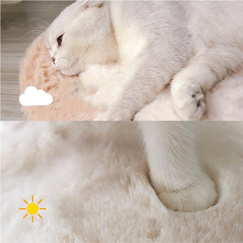 Luxurious Rabbit Velvet Cat Litter Round Mat
