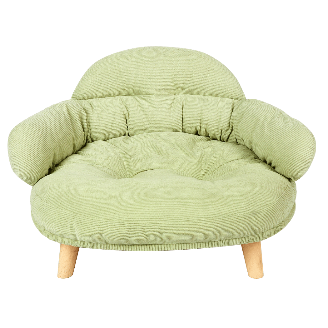Plush Elevated Pet Sofa Bed - Green