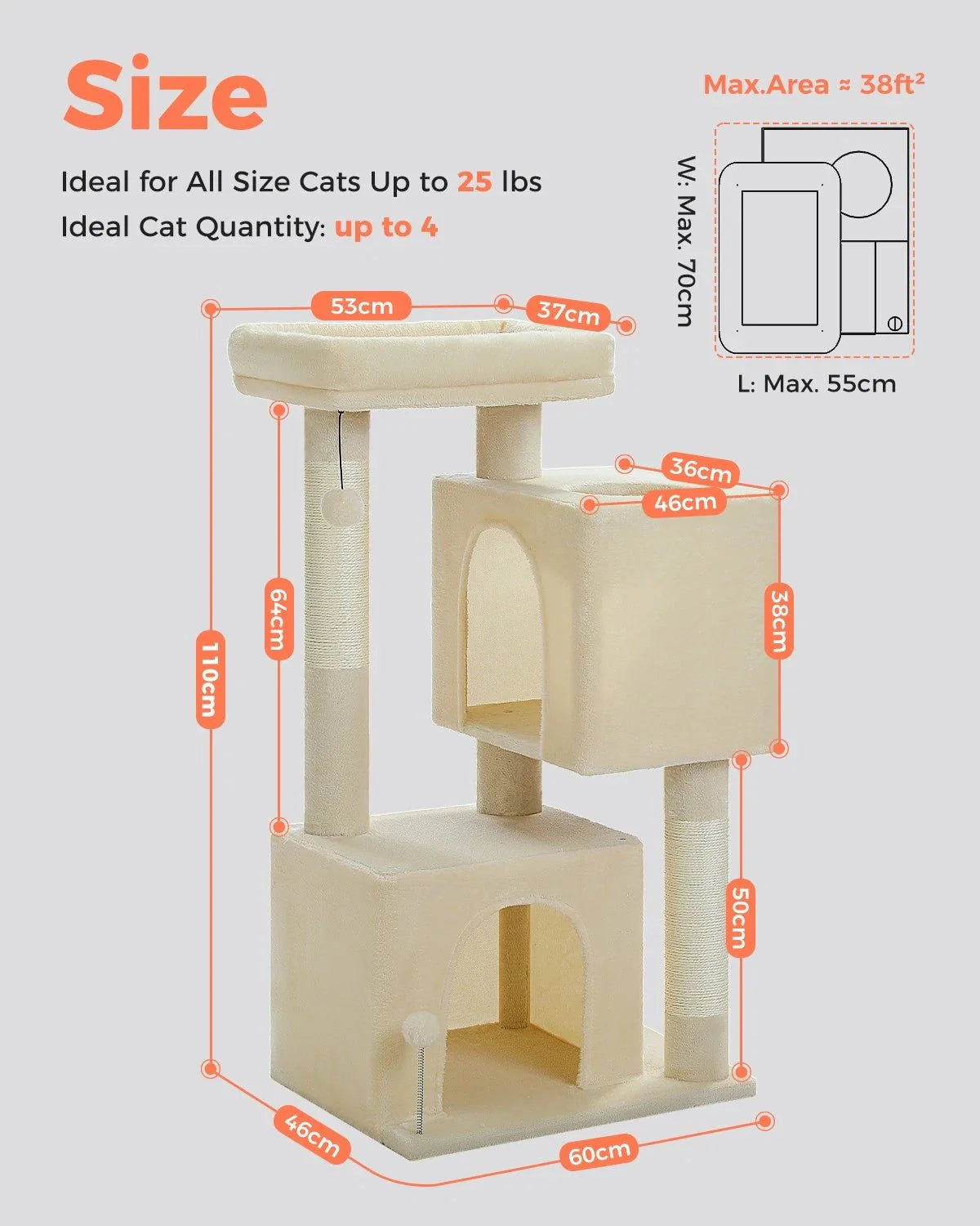 Soft Double Condo Cat Condo - Ivory