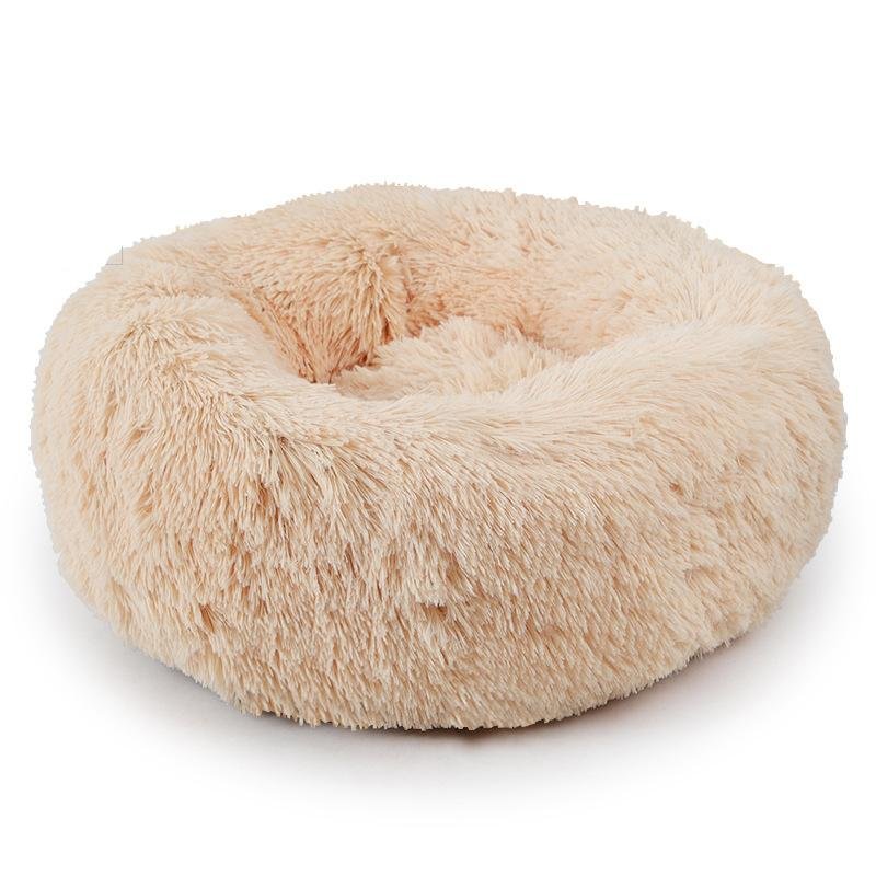 Soothing Calming Donut Pet Bed in Beige
