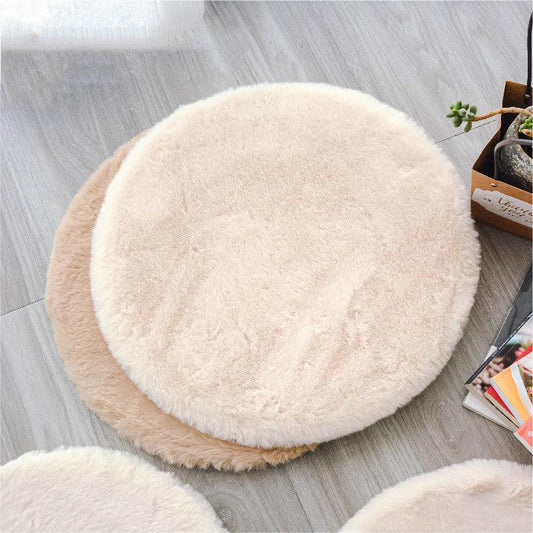 Luxurious Rabbit Velvet Cat Litter Round Mat