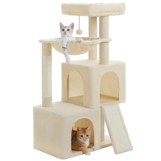 Minimalist 104cm Cat Tree Scratching Tower - Cream-0