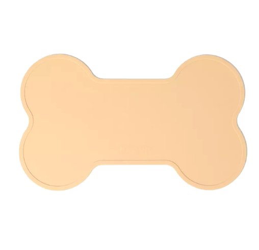 Non Slip Raised Lip Bone Pet Feeding Mat - Dusty Blue