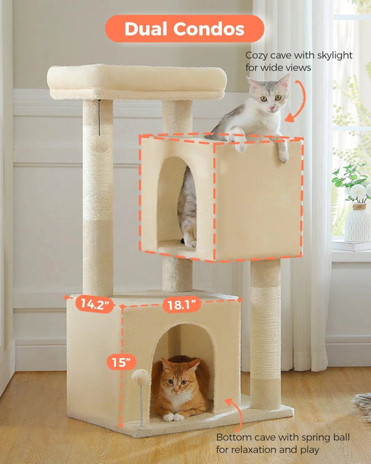 Soft Double Condo Cat Condo - Ivory