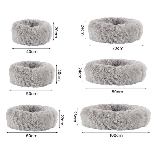 Soothing Calming Donut Pet Bed in Beige